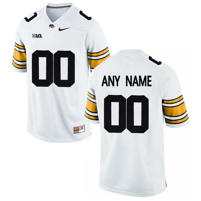 Men Iowa Hawkeyes Customized College Football Limited Jersey  White->customized ncaa jersey->Custom Jersey